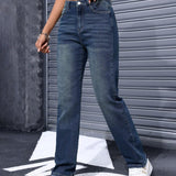 EZwear Jeans rectos y sueltos de moda para damas