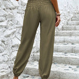 VCAY Pantalones informales jogger con doble bolsillo y cintura con cordon