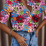 Prive Camisa de manga corta con estampado floral para resort