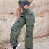 SXY Pantalon holgado con bolsillos 3D, traje de mujer sexy para verano con estilo "cargo", ropa de fiesta de cumpleanos, despedida de soltera, concierto o club.