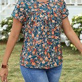 EMERY ROSE Camisa de mujer de manga corta con estampado floral pequeno para el verano