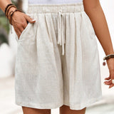 EMERY ROSE Shorts con cordon unicolor de moda para mujeres