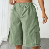 EZwear Pantalones cortos de carga informales de ajuste holgado y unicolor con cordon para la primavera/verano