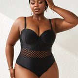 Swim Curve Traje de bano para mujeres de talla grande con huecos a la moda para la playa de verano de una sola pieza