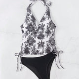 Swim Lushore Bikini de dos piezas con estampados aleatorios, de moda para mujeres