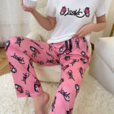 Conjunto de pijama para mujer con estampado de mariposas y letras