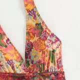 Swim Mujeres Moda Vacaciones de Playa Monocromo Impreso Traje de bano de una sola pieza