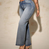 SXY Jeans casuales de corte ajustado y cintura baja