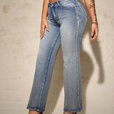 SXY Jeans casuales de corte ajustado y cintura baja