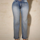 SXY Jeans casuales de corte ajustado y cintura baja