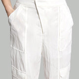 NEW  BIZwear Pantalones cargo de utilidad para mujer de color solido con dobladillo de cordon, primavera/verano