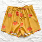 WYWH WYWH Mujeres Vacaciones Pantalones cortos super cortos casuales con estampado de tomate de ajuste holgado