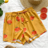 WYWH WYWH Mujeres Vacaciones Pantalones cortos super cortos casuales con estampado de tomate de ajuste holgado