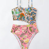 Swim Mujeres\ Traje de bano de una sola pieza de vaciado completo con un patron impreso aleatorio, adecuado para el verano, playa y piscina