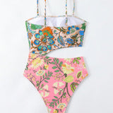 Swim Mujeres\ Traje de bano de una sola pieza de vaciado completo con un patron impreso aleatorio, adecuado para el verano, playa y piscina