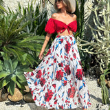 VCAY Blusa de moda de verano con burbuja en la manga, un tirante y corte corto al hombro ideal para vacaciones