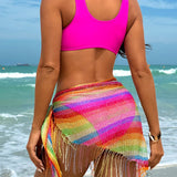 Swim Vcay Traje de bano de una sola pieza para mujer con corte en la cintura de estilo de vacaciones en la playa
