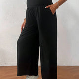 Pantalones sueltos de maternidad con soporte para vientre y hebilla ajustable