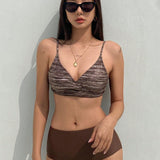 DAZY Conjunto de traje de bano de camisola tankini a juego de moda para mujer, ideal para vacaciones veraniegas en la playa