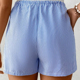 Pantalones cortos simples de rayas verticales para maternidad