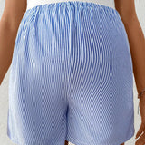 Pantalones cortos simples de rayas verticales para maternidad
