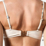MISSGUIDED Top de bikini cami con pliegues y cierre de metal con logotipo