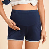 Shorts ajustados cortos y casuales de cintura elastica ajustable para jovenes embarazadas