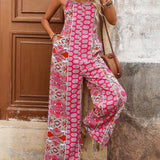 VCAY Spring/Summer  Print Jumpsuit With Spaghetti Straps And Wide Leg Design For Women