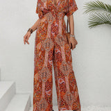 VCAY Mono de estilo bohemio de manga corta para mujeres