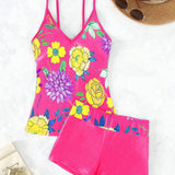 Swim Lushore Conjunto Tankini con tirantes finos con estampado floral al azar