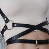 Arnes negro para mujer con correas para bondage corporal sexy adecuado para uso diario