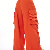 Coolane Pantalones de mono de estilo callejero de moda de color brillante con bolsillos multiples y pantalones de paracaidas adecuados para trajes de primavera y verano.