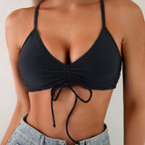 Swim Top de bikini sin cable para mujer con tirantes spaghetti ideal para playa en verano