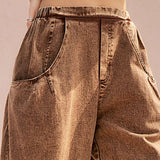 BohoFeels Pantalones bombachos boho para mujeres con cintura media y punos elasticos