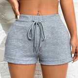 PETITE Pantalones cortos casuales de deporte de verano con cintura con cordon y bolsillo inclinado