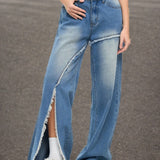 Forever 21 Jeans De Mujer Con Dobladillo Irregular Deshilachado