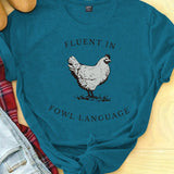 LUNE Camiseta de manga corta con cuello redondo y estampado abstracto de gallo