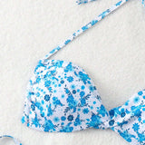 Swim Vcay Conjunto de traje de bano bikini para mujer con flores pequenas ideal para vacaciones
