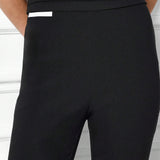 NEW MISSGUIDED Pantalones delgados de cintura alta con cinturilla plisada