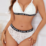 Conjunto de Brasier inalambrico de encaje blanco sexy para mujeres