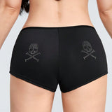 ROMWE Grunge Punk Ropa Interior Boyshorts Con Estampado De Calavera De Diamantes De Imitacion