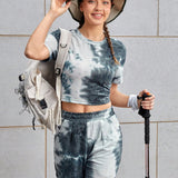 Conjunto casual con estilo de Jersey y deportivo de Tie-Dye para calle