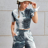 Conjunto casual con estilo de Jersey y deportivo de Tie-Dye para calle