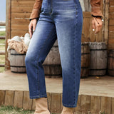 LUNE Jeans informales para mujer con pierna recta y bolsillos