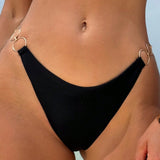 Swim Vcay Fondo de bikini para mujer con decoracion de anillo para playa de verano