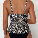 Swim Tankini de moda para mujeres con estampado de leopardo para el verano