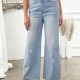 Forever 21 Pantalones Jeans de pierna ancha con estilo vintage y degradado desvanecido para uso casual