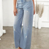 Forever 21 Pantalones Jeans de pierna ancha con estilo vintage y degradado desvanecido para uso casual