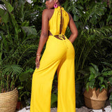 NEW  Slayr New Arrival Sexy Hollow Out Vacation Jumpsuit With Loose Long Fit And Cutout Detailing - E