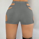 ICON Shorts ajustados cortados con estructura y recortes para mujeres de moda